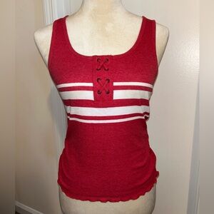 Red and White Striped Tank